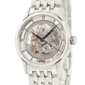 オリス ORIS アートリエ トランスルーセント スケルトン 734.7684.40.51 OH済 シースルー 透明 メンズ 腕時計自動巻き シルバー 【中古】