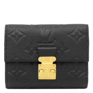 ルイヴィトン LOUIS VUITTON 三つ折り財布 ポルトフォイユ メティス コンパクト モノグラムアンプラント ノワール ゴールド金具 黒 M80880 RFID 【箱】 【中古】