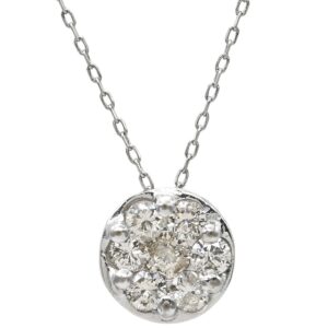 ネックレス ダイヤモンド 0.25ct ホワイトゴールド Au750 18K 18金 パヴェ セブンスター 7P 7石 7粒 ラウンド 【中古】中古品