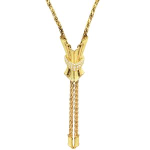 ジュネ Jeunet ネックレス ダイヤモンド ロングネックレス イエローゴールド 18K YG 【箱】 【中古】中古美品