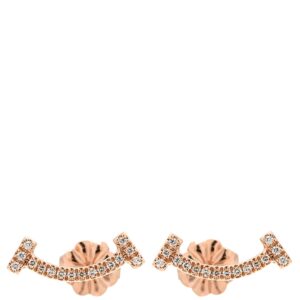 ティファニー Tiffany & Co ピアス Ｔスマイル ミニ ダイヤ ローズゴールド ピンクゴールド T&Co. 750 18K RG PG 60150743 【箱】 【中古】新品同様品