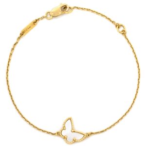 ヴァンクリーフアーペル Van Cleef & Arpels ブレスレット スウィート パピヨン ホワイト×イエローゴールド VCA 白 Au750 18K VCARF69000 【中古】中古品