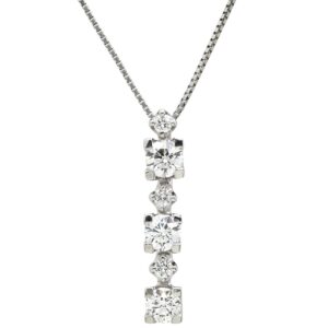 タサキ TASAKI ネックレス トリロジー ダイヤモンド プラチナシルバー TASAKI プラチナ Pt900 6P 6石 6粒 スイング ドロップ ベネチアン 【中古】中古美品