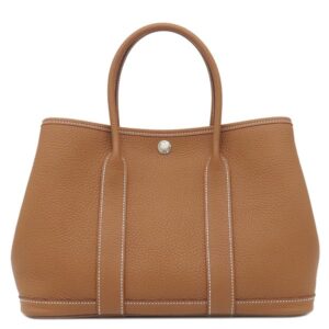 エルメス HERMES トートバッグ ガーデンパーティーTPM 30 ネゴンダ ゴールド シルバー金具 茶 オールレザー 2024年製 W 【箱】 【中古】未使用保管品
