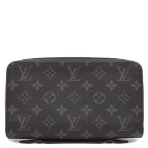 【★3％OFFクーポン】ルイヴィトン LOUIS VUITTON 長財布 ジッピーXL モノグラムエクリプス モノグラムエクリプス ガンメタル金具 黒 ラウンドファスナー トラベルウォレット M61698 RFID 【箱】 【中古】中古美品