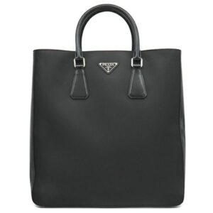 プラダ PRADA 2WAYバッグ 2way トートバッグ ナイロン レザー TESSUTO SPAZZOLATO ブラック シルバー金具 黒 ショルダー 2VG115 【保存袋】 【中古】