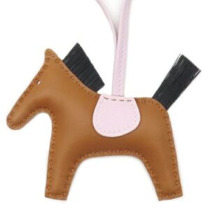 エルメス HERMES バッグチャーム ロデオPM アニョーミロ クリノラン ゴールド×ブラック×モーヴペール 茶 黒 ピンク B刻印(2023年製) 【箱】 【中古】