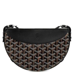 ゴヤール GOYARD ショルダーバッグ ヒロンデル レザー ゴヤールディンキャンバス ブラック シルバー金具 黒 ヘリンボーン柄 【保存袋】 【中古】