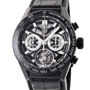 タグホイヤー TAG Heuer カレラ キャリバー ホイヤー02T トゥールビヨン クロノグラフ CAR5A90.BH0742 黒 メンズ 腕時計自動巻き ブラック 【中古】中古美品