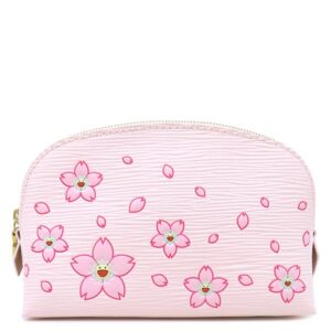 【★3％OFFクーポン】ルイヴィトン LOUIS VUITTON ポーチ LV×TM ポシェット コスメティック PM エピレザー ピンク ゴールド金具 チェリーブロッサム 桜 化粧ポーチ M14052 RFID 【中古】新品同様品