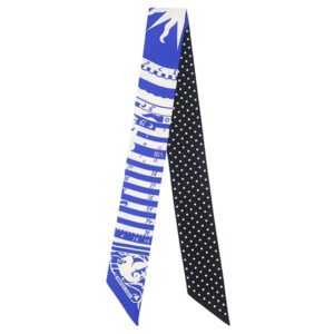 エルメス HERMES スカーフ ツイリー シルク ブルーロイ×ブラック×ホワイト 【ASTROLOGIE A POIS/占星術とドット】 【箱】 【中古】未使用保管品