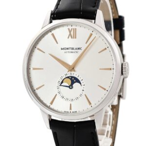 モンブラン Montblanc ヘリテイジ スピリット ムーンフェイズ 111620 メーカーOH済 デイト シルバー メンズ 腕時計自動巻き シルバー 【中古】
