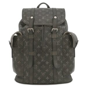 【★3％OFFクーポン】ルイヴィトン LOUIS VUITTON リュック・デイパック クリストファー MM レザー ブラッシュドモノグラムカウハイドレザー ブラック シルバー金具 ヴィンテージ調 バックパック M11521 RFID 【中古】中古美品