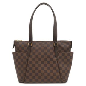 【★3％OFFクーポン】ルイヴィトン LOUIS VUITTON トートバッグ トータリーPM ダミエキャンバス ダミエエベヌ ゴールド金具 ショルダー 肩掛け 茶 N41282 TJ1164 【中古】中古美品
