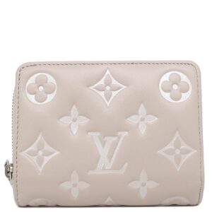 【★3％OFFクーポン】ルイヴィトン LOUIS VUITTON 二つ折り財布 ポルトフォイユ ルー ラムスキン ブルーム シルバー金具 モノグラム クッサン エンボス加工 M14154 RFID 【箱】 【中古】中古美品