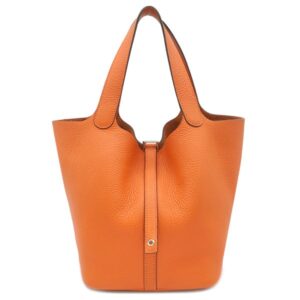 エルメス HERMES ハンドバッグ ピコタンロック MM 22 トリヨンクレマンス オレンジ シルバー金具 □O 【中古】中古美品