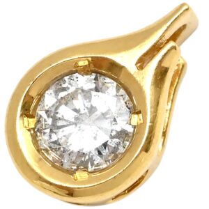 ペンダントトップ ダイヤモンド 0.29ct イエローゴールド ブリリアントカット 750 18K ネックレストップ ペンダントヘッド 【中古】中古品