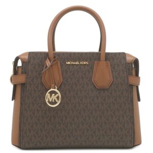 マイケルコース Michael Kors 2WAYバッグ MERCER トップジップ ベルテッド サッチェル スモール PVC レザー ブラウン ゴールド金具 茶 35F2GM9S1B 【保存袋】 【中古】未使用保管品
