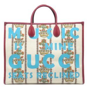グッチ GUCCI 2WAYバッグ GUCCI100 ラージ トート キャンバス レザー ナチュラル×レッド×ブルー ゴールド金具 100周年記念モデル トートバッグ 659980 【中古】中古美品