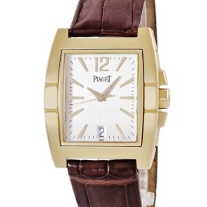 ピアジェ PIAGET アップストリーム 27000 K18YG無垢 トノー シルバー デイト バー アラビア メンズ 腕時計自動巻き シルバー 【中古】中古美品