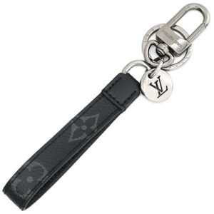 【★3％OFFクーポン】ルイヴィトン LOUIS VUITTON キーホルダー ポルトクレ ドラゴンヌ レザー モノグラムエクリプスキャンバス モノグラムエクリプス シルバー金具 黒 ルテニウム金具 M61950 BC0221 【箱】 【中古】中古美品