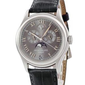 パテックフィリップ PATEK PHILIPPE アニュアルカレンダー ムーンフェイズ 5056P-001 Pt950無垢 コンプリケーション メンズ 腕時計自動巻き グレー 【中古】中古美品