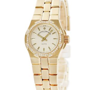ヴァシュロン・コンスタンタン VACHERON CONSTANTIN オーヴァーシーズ 16550/423J K18YG無垢 純正ダイヤ アイボリー レディース 腕時計クオーツ ホワイト 【中古】