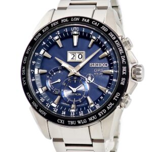 セイコー SEIKO アストロン ビッグデイト SBXB147 8X42-0AC0 ソーラーGPS衛星電波時計 ワールドタイム メンズ 腕時計クオーツ ネイビー 【中古】
