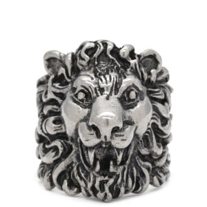 グッチ GUCCI リング 指輪 ライオンヘッド メタル シルバー #23 ヴィンテージ金具 エイジングパラジウム アニマルモチーフ 22号 402763 【中古】中古美品