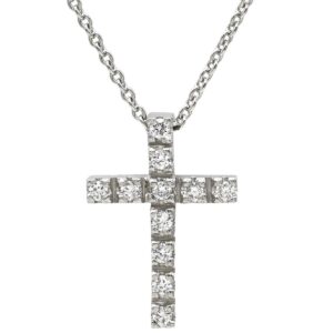 スタージュエリー STAR JEWELRY ネックレス ダイヤ クロスネックレス ホワイトゴールド 18K 750 WG 【中古】中古美品