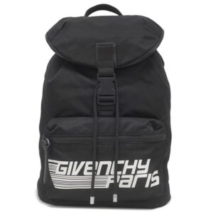 ジバンシイ GIVENCHY リュック・デイパック LIGHT 3 バッグパック ナイロン レザー ポリアミド ブラック×イエロー×ホワイト シルバー金具 黒 ロゴ イナズマ 折りたたみ式 パッカウェイ 【保存袋】 【中古】中古美品