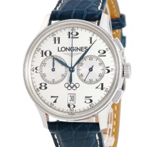 ロンジン LONGINES オリンピックコレクション L2.650.4 デイト クロノグラフ スモールセコンド 青針 メンズ 腕時計自動巻き シルバー 【中古】中古美品