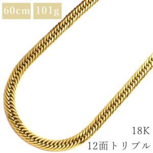 喜平 KIHEI ネックレス K18 18金 60.5cm 101.3g 12面 トリプル K18YG イエローゴールド 大 造幣局検定マーク ショッピングローン対応していません 【中古】中古美品
