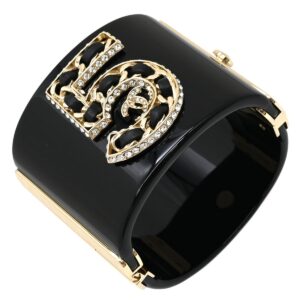 シャネル CHANEL バングル ナンバー5 ブレスレット プラスチック GP ブラック ゴールド金具 N°5 ココマーク B23P 【箱】 【中古】中古美品