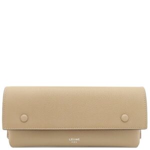 セリーヌ CELINE メガネケース バイカラー レザー ベージュ シルバー金具 レッド 赤 眼鏡入れ 【箱】 【中古】中古美品