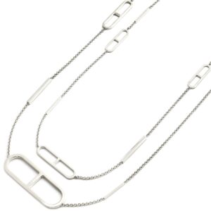 エルメス HERMES ネックレス エヴァー シェーヌダンクル ロング シルバー925 シルバー SV925 AG925 二連 二重 【中古】