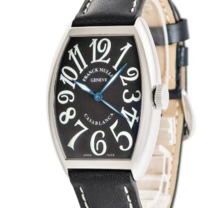 フランクミュラー FRANCK MULLER カサブランカ 5850CASA ブラック 黒 青針 トノー トノウ ビザン数字 メンズ 腕時計自動巻き ブラック 【中古】