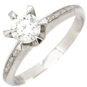 リング 指輪 ダイヤモンド 0.56ct 立爪 プラチナシルバー 1石 1粒 プラチナ ブリリアントカット 13.5号 【中古】中古品