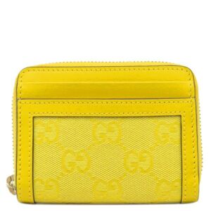 グッチ GUCCI コインケース ジッピー コインパース レザー GGキャンバス イエロー ゴールド金具 黄色 小銭入れ ラウンドジップ 790037 【箱】 【中古】新品同様品
