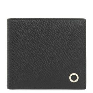 ブルガリ BVLGARI 二つ折り財布 マン コンパクトウォレット グレインカーフレザー ブラック シルバー金具 黒 二つ折り 札入れ 294730 【箱】 【中古】