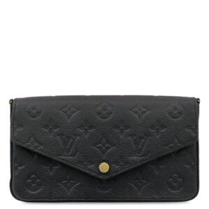 ルイヴィトン LOUIS VUITTON チェーンウォレット ポシェット フェリシー モノグラムアンプラント ブラック ゴールド金具 ショルダー M64064 SP0260 【中古】