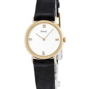 ピアジェ PIAGET ラウンド 97119 OH済 K18YG無垢 ホワイト ローマン ヴィンテージ レディース 腕時計手巻き ホワイト 【中古】中古美品