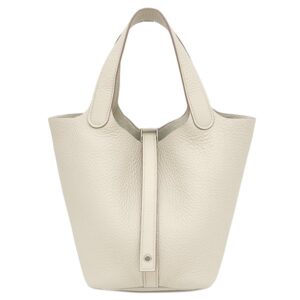 エルメス HERMES ハンドバッグ ピコタンロック 18 PM トリヨンクレマンス ベトン シルバー金具 オフホワイト 2024年製 W 【箱】 【中古】未使用保管品