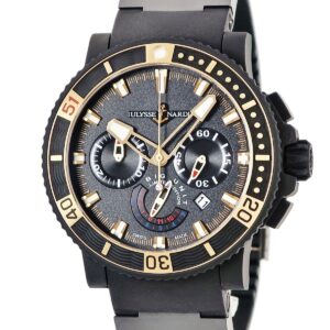 ユリスナルダン ULYSSE NARDIN マキシ ダイバー ブラックシー ランディ ジョンソン 353-95LE-3C K18PG×SS 限定 メンズ 腕時計自動巻き ブラック 【中古】