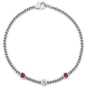 ブレスレット ホワイトゴールド×ピンクトルマリン ダイヤブレスレット 750 ホワイトゴールド 【中古】