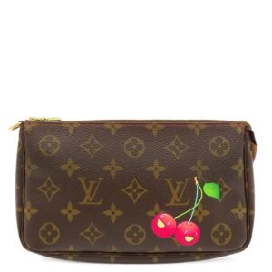 ルイヴィトン LOUIS VUITTON アクセサリーポーチ ポシェット アクセソワール モノグラムキャンバス モノグラム ゴールド金具 村上隆 チェリー M95008 VI0015 【中古】中古美品