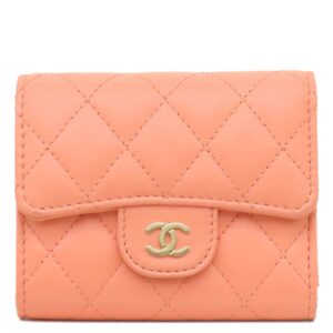 シャネル CHANEL 三つ折り財布 マトラッセ スモールウォレット レザー ピンク ゴールド金具 ココマーク ミニ財布 AP0229 ランダムシリアル 【中古】中古美品