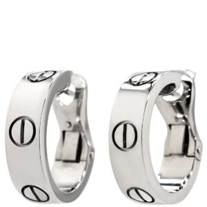 カルティエ Cartier ピアス LOVE フープ イヤリング クラシックモデル ホワイトゴールド K18 18K 750 WG 【箱】 【中古】新品同様品