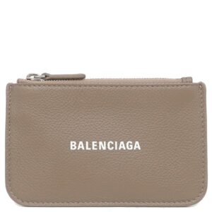 バレンシアガ BALENCIAGA コインケース ロゴ コインケース レザー ブラウン シルバー金具 茶 小銭入れ 鍵入れ キーリング付き 594324 【中古】新品同様品