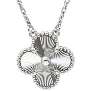 ヴァンクリーフアーペル Van Cleef & Arpels ネックレス ヴィンテージ アルハンブラ ホワイトゴールド ギヨシェ Au750 VCARFP9XG00 【箱】 【中古】